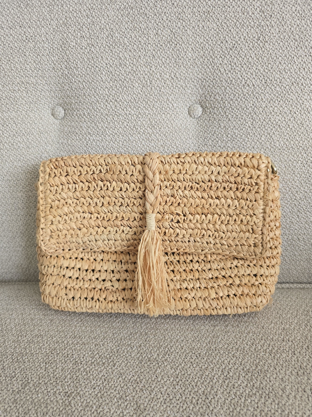 L*Space Camaya Woven Paper Raffia Convertible Shoulder Bag / Clutch - Picture 6 of 7